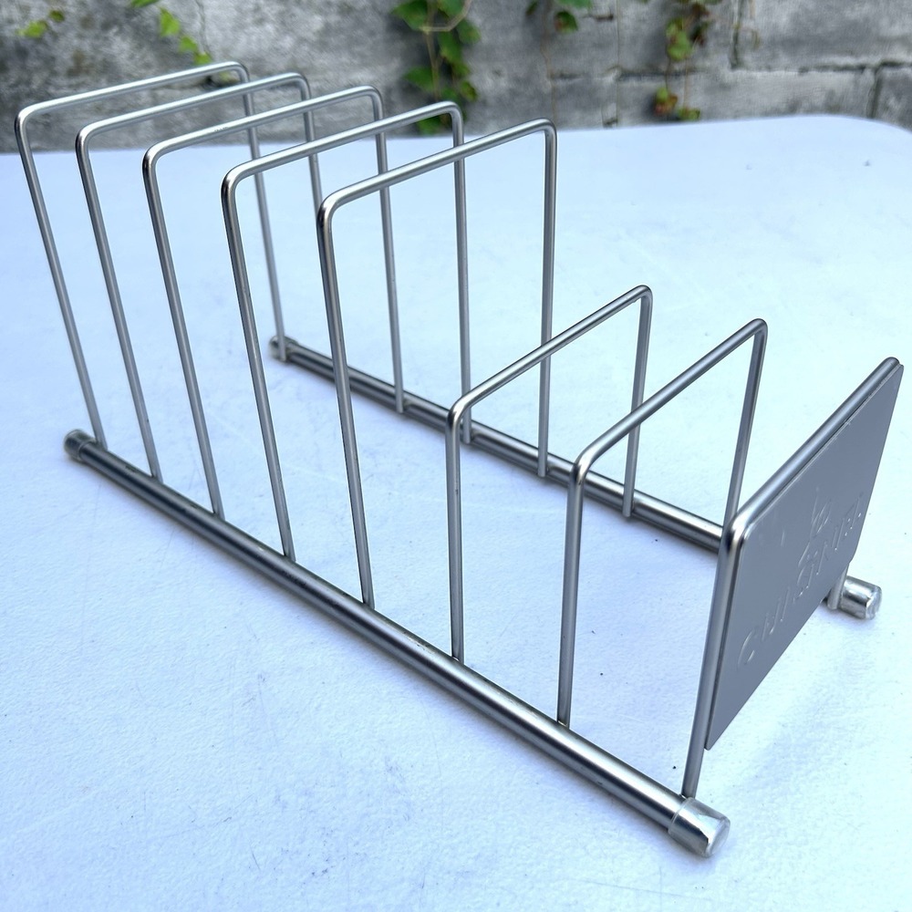 Cuisinel Lid & Dish Organizer Kitchen Rack 7 Slots Satin Nickel / Silver Tone